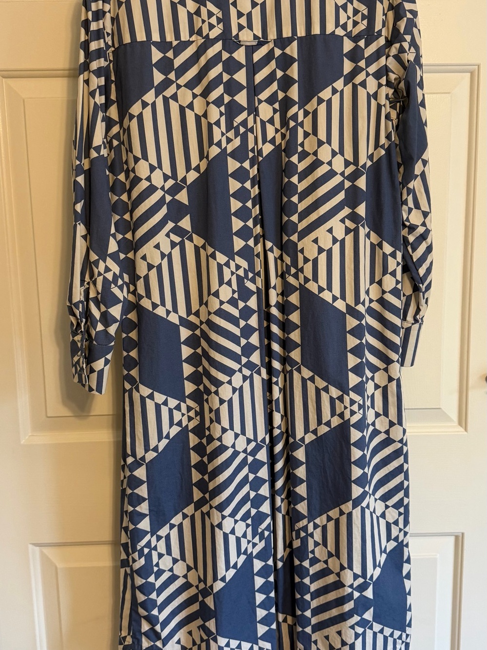 Anthropologie Maeve Soren Blue Geometric Print Shirtdress Sz M - Picture 4 of 7